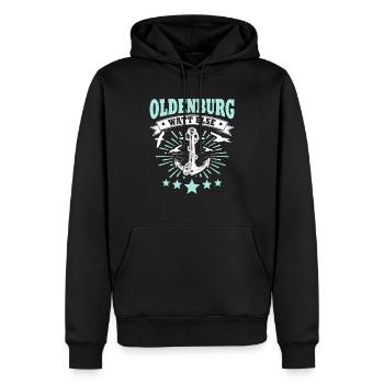 Dictons d’Oldenburg - Sweat à capuche Premium bio Homme - noir - Devant - Nico (187cm)