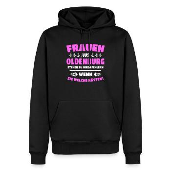 Oldenburg Frau Oldenburger Oldenburgerin - Männer Premium Bio Hoodie - Schwarz - Vorne - Nico (187cm)