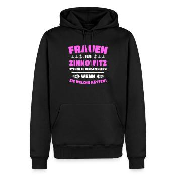 Zinnowitz Frau Zinnowitzer Frauen - Männer Premium Bio Hoodie - Schwarz - Vorne - Nico (187cm)