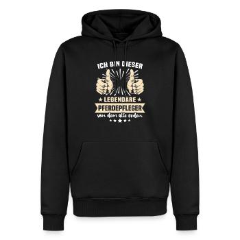 Pferdepfleger Sprüche - Männer Premium Bio Hoodie - Schwarz - Vorne - Nico (187cm)
