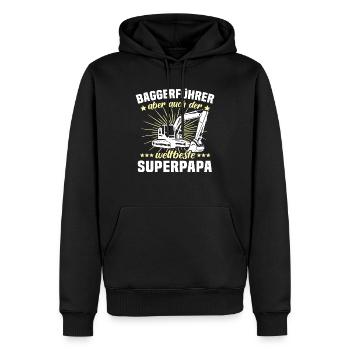 Baggerfahrer Papa - Männer Premium Bio Hoodie - Schwarz - Vorne - Nico (187cm)