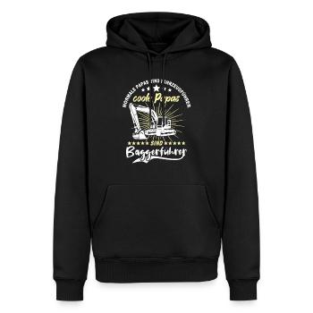 Baggerfahrer Papa - Männer Premium Bio Hoodie - Schwarz - Vorne - Nico (187cm)