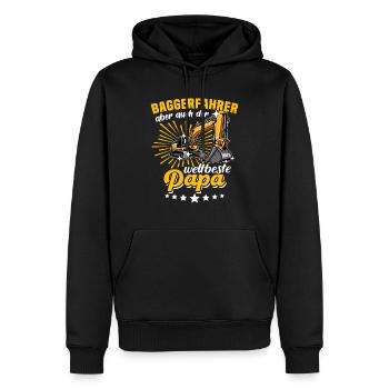Baggerfahrer Papa - Männer Premium Bio Hoodie - Schwarz - Vorne - Nico (187cm)