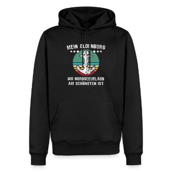 Oldenburg Urlaub - Männer Premium Bio Hoodie - Schwarz - Vorne - Nico (187cm)