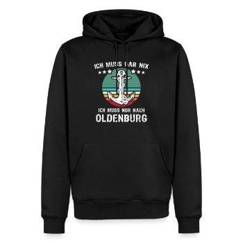 Oldenburg Urlaub - Männer Premium Bio Hoodie - Schwarz - Vorne - Nico (187cm)