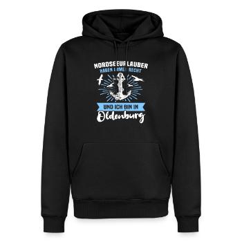 Oldenburg Urlaub - Männer Premium Bio Hoodie - Schwarz - Vorne - Nico (187cm)