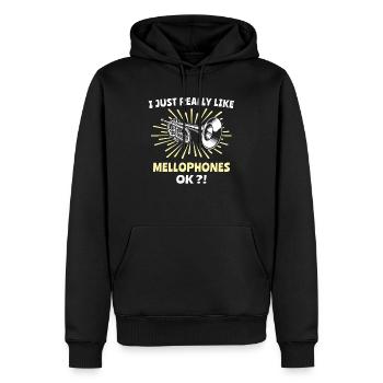 Musicien mellophone - Sweat à capuche Premium bio Homme - noir - Devant - Nico (187cm)