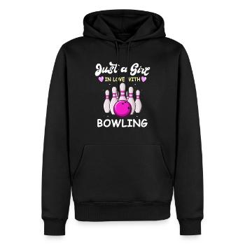 Quilleur de bowling - Sweat à capuche Premium bio Homme - noir - Devant - Nico (187cm)