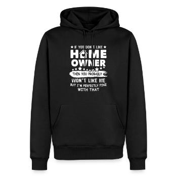 Propriétaires Propriétaires - Sweat à capuche Premium bio Homme - noir - Devant - Nico (187cm)