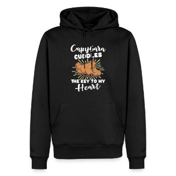 Capybara Sprüche - Männer Premium Bio Hoodie - Schwarz - Vorne - Nico (187cm)