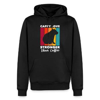 Capybara Capy - Männer Premium Bio Hoodie - Schwarz - Vorne - Nico (187cm)