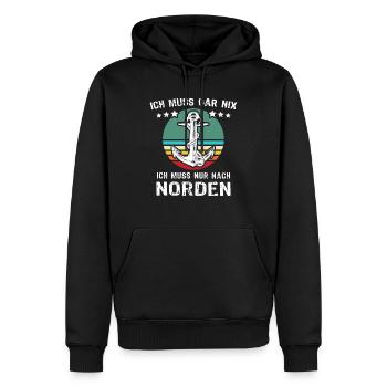 Nordener Sprüche - Männer Premium Bio Hoodie - Schwarz - Vorne - Nico (187cm)