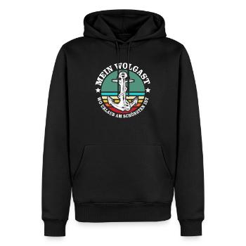 Wolgast Urlaub - Männer Premium Bio Hoodie - Schwarz - Vorne - Nico (187cm)