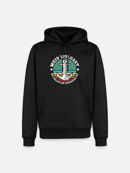 Wolgast Urlaub - Männer Premium Bio Hoodie - Schwarz