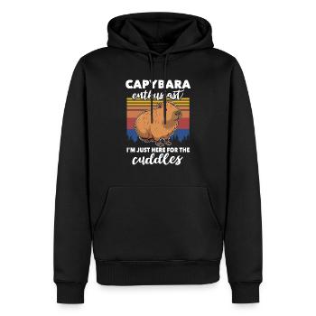 Capybara Wasserschwein - Männer Premium Bio Hoodie - Schwarz - Vorne - Nico (187cm)