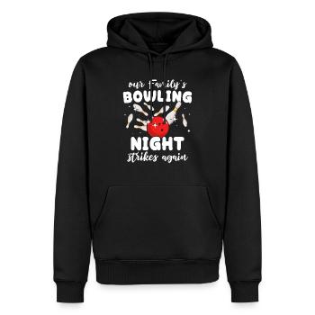 Bowlingspieler Familie Familienbowling - Männer Premium Bio Hoodie - Schwarz - Vorne - Nico (187cm)