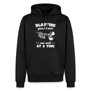 Winds, instrument, trumpet, flugelhorn - Men’s Premium Organic Hoodie - black - Front - Nico (187cm)