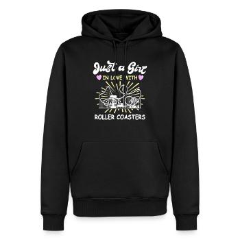 Achterbahn Vergnügungspark Achterbahnliebhaber - Männer Premium Bio Hoodie - Schwarz - Vorne - Nico (187cm)