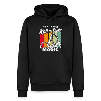 Achterbahn Roller Coaster - Männer Premium Bio Hoodie - Schwarz - Vorne - Nico (187cm)