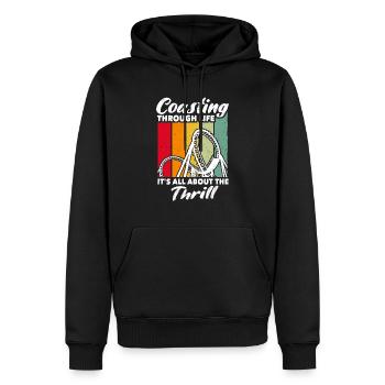 Achterbahn Roller Coaster - Männer Premium Bio Hoodie - Schwarz - Vorne - Nico (187cm)