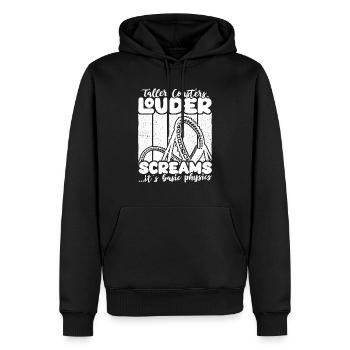 Achterbahn Roller Coaster - Männer Premium Bio Hoodie - Schwarz - Vorne - Nico (187cm)