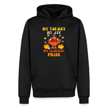 Dinde Thanksgiving - Sweat à capuche Premium bio Homme - noir - Devant - Nico (187cm)