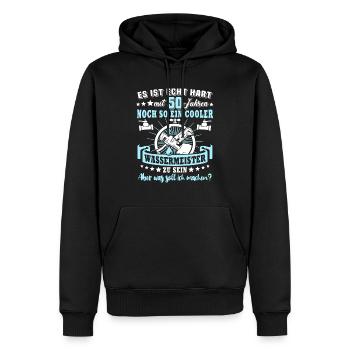 Wassermeister 50. Geburtstag 50 Jahre Wasser - Männer Premium Bio Hoodie - Schwarz - Vorne - Nico (187cm)