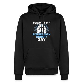 Inhalothérapeute Thérapie respiratoire - Sweat à capuche Premium bio Homme - noir - Devant - Nico (187cm)