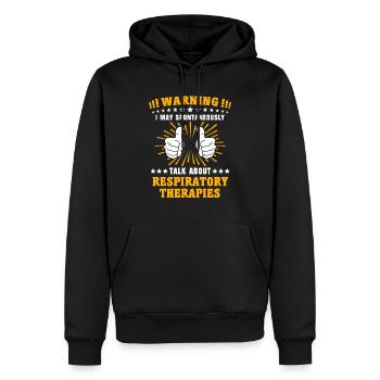 Inhalothérapeute Thérapie respiratoire - Sweat à capuche Premium bio Homme - noir - Devant - Nico (187cm)