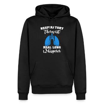Inhalothérapeute Thérapie respiratoire - Sweat à capuche Premium bio Homme - noir - Devant - Nico (187cm)