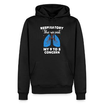 Atemtherapeut Lunge - Männer Premium Bio Hoodie - Schwarz - Vorne - Nico (187cm)
