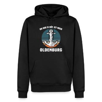 Oldenburg Sprüche Oldenburger - Männer Premium Bio Hoodie - Schwarz - Vorne - Nico (187cm)
