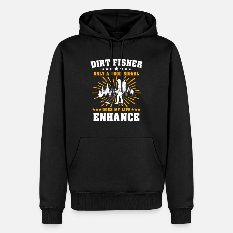 Détecteur de métaux - Sweat à capuche Premium bio Homme - noir
