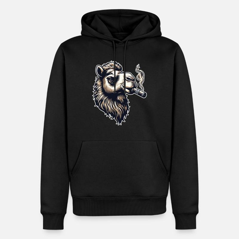 Zigarre Kamel - Männer Premium Bio Hoodie - Schwarz