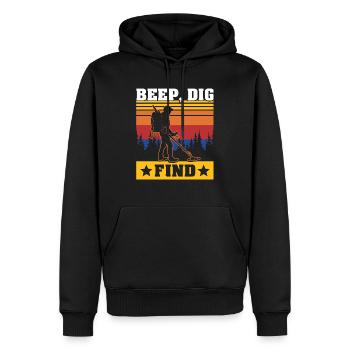 Metalldetektor - Männer Premium Bio Hoodie - Schwarz - Vorne - Nico (187cm)