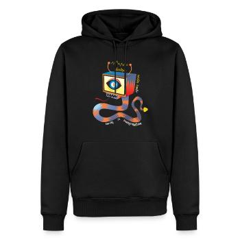 TUYAU ÉLECTRIQUE DE LA TV - Sweat à capuche Premium bio Homme - noir - Devant - Nico (187cm)