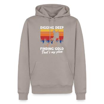 Dirt Fishing - Männer Premium Bio Hoodie - Taupe - Vorne - Nico (187cm)