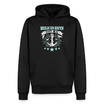 Heiligenhafen Heiligenhafener - Männer Premium Bio Hoodie - Schwarz - Vorne - Nico (187cm)