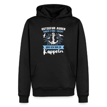 Kappeln Ferien - Männer Premium Bio Hoodie - Schwarz - Vorne - Nico (187cm)