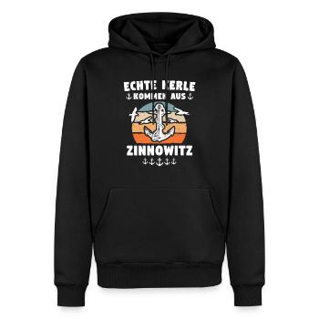 Zinnowitz Sprüche - Männer Premium Bio Hoodie - Schwarz - Vorne - Nico (187cm)