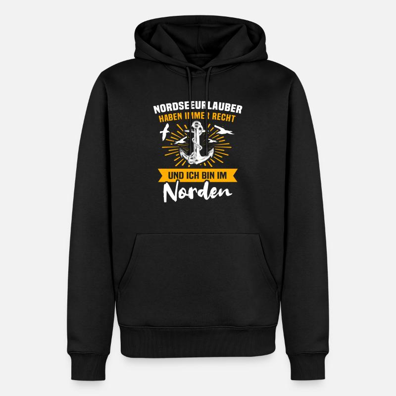 Norden Sprüche - Männer Premium Bio Hoodie - Schwarz