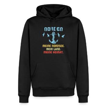 Norden - Männer Premium Bio Hoodie - Schwarz - Vorne - Nico (187cm)