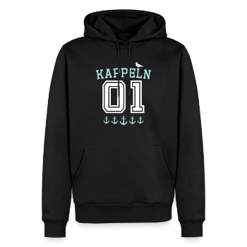 Kappeln Kappelner - Männer Premium Bio Hoodie - Schwarz - Vorne - Nico (187cm)