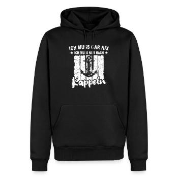 Kappeln - Männer Premium Bio Hoodie - Schwarz - Vorne - Nico (187cm)