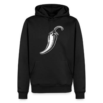 Chili - Männer Premium Bio Hoodie - Schwarz - Vorne - Nico (187cm)