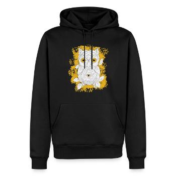 GOLDEN OWL LINEAR - Men’s Premium Organic Hoodie - black - Front - Nico (187cm)