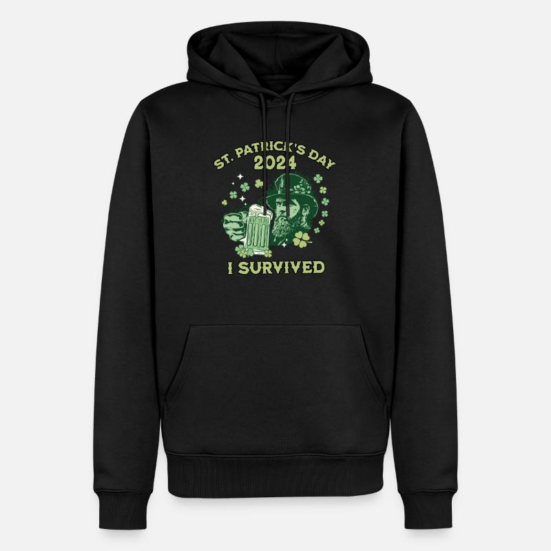 Fête de la Saint-Patrick 2024 - Sweat à capuche Premium bio Homme - noir