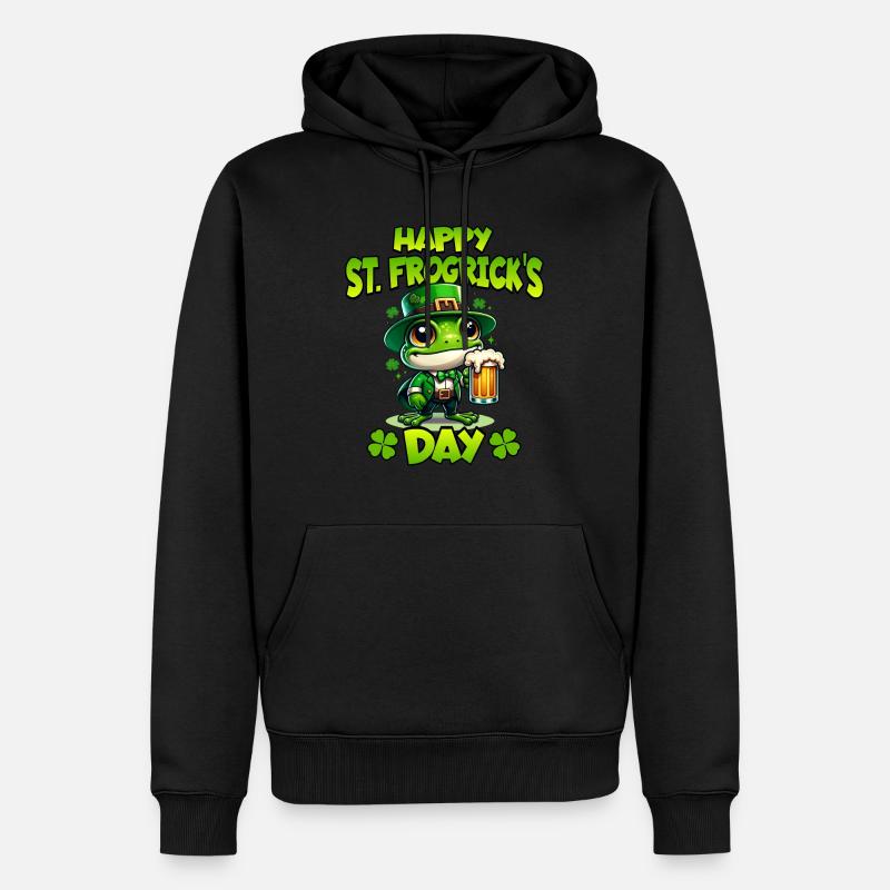 Frosch Patricks Day - Männer Premium Bio Hoodie - Schwarz