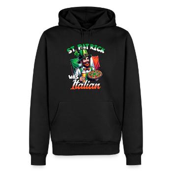 Fête de la Saint-Patrick Italie - Sweat à capuche Premium bio Homme - noir - Devant - Nico (187cm)