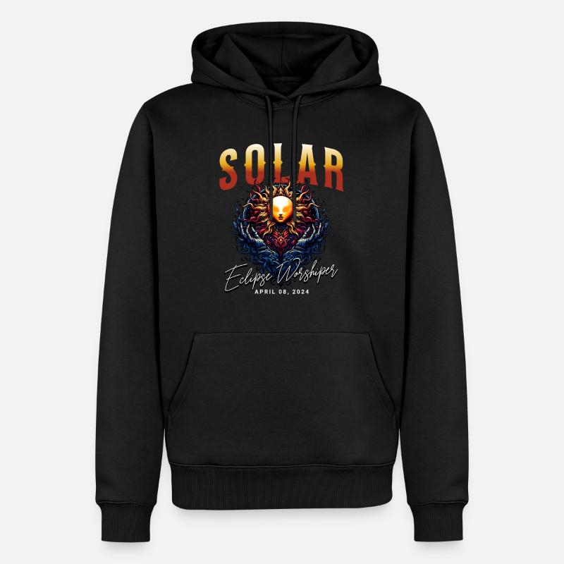 Éclipse solaire 2024 - Sweat à capuche Premium bio Homme - noir